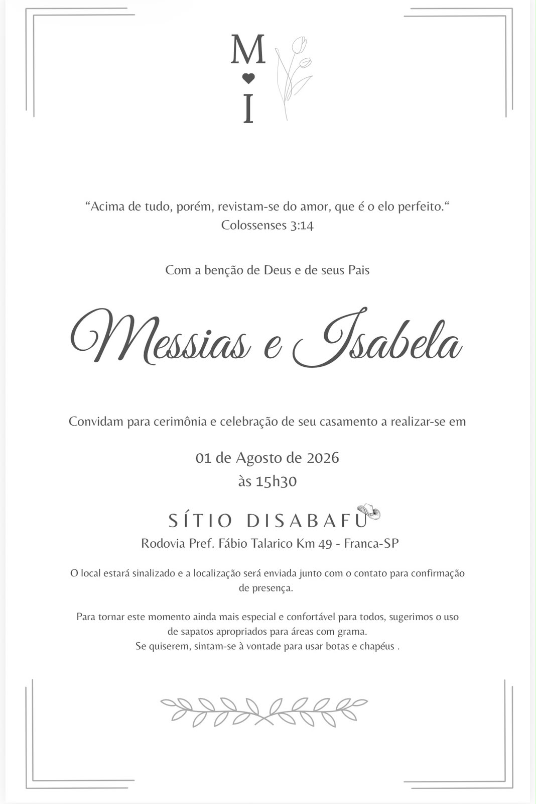 Casamento Isabela e Messias