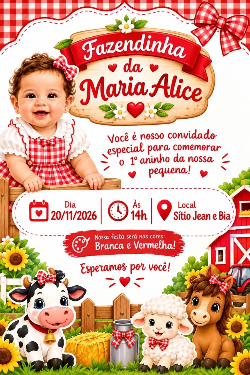 Aniversário de 1 Ano Maria Alice